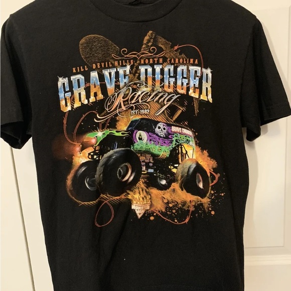 GRAVE DIGGER RACING TEAM EST 1982 Black Tshirt Sz S - Picture 3 of 8